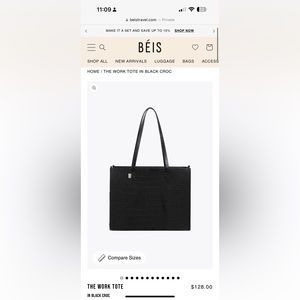 The Work Tote in Cognac Croc by Beis